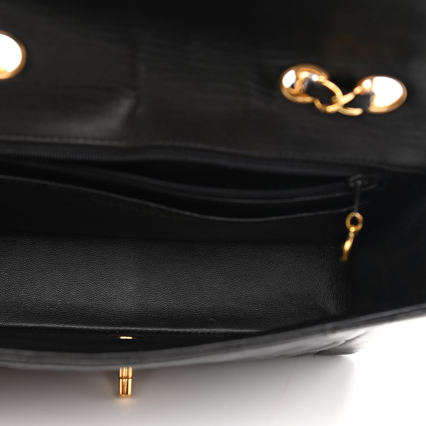 Lambskin Quilted Small Single Flap Black