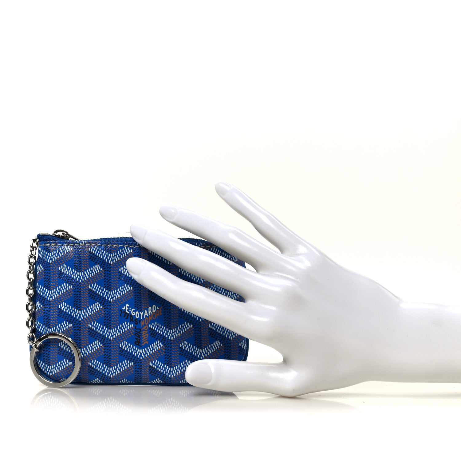 Goyard ネイビー レザー キーホルダー Goyard Goyardine Nano Senat Key Pouch Blue 1864866 – FASHIONPHILE