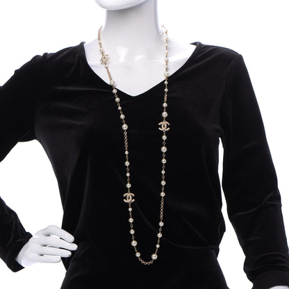 Chanel Pearl CC Necklace Light Gold 2 of 6