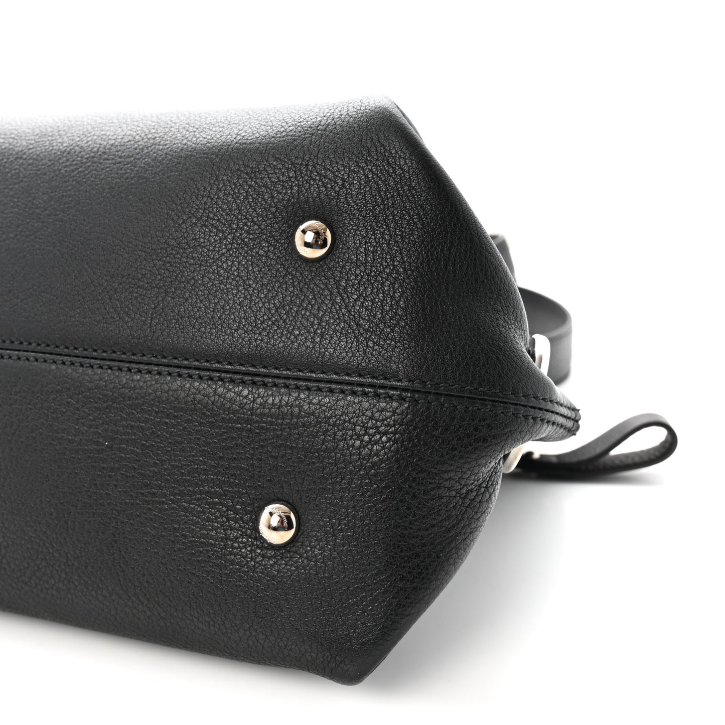 Grained Calfskin Sofia Satchel Black