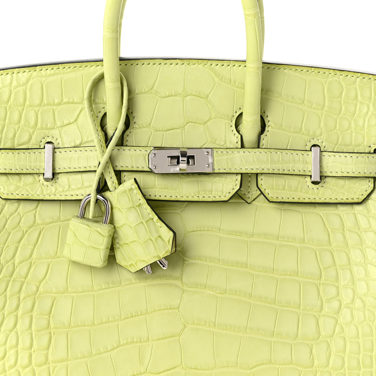 Hermes Matte Alligator Birkin 25 Jaune Bourgeon 8 of 10