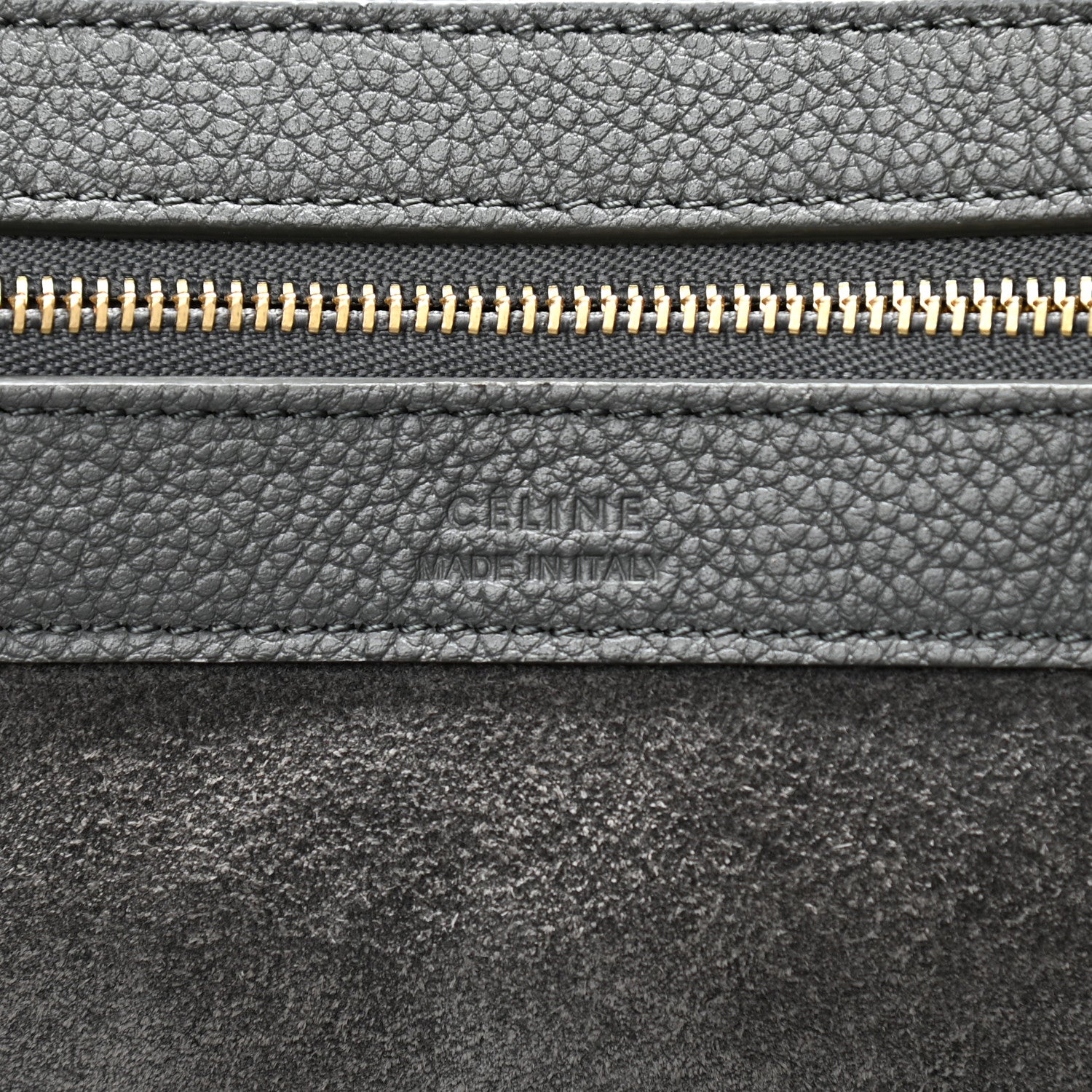 Celine Soft Grained Calfskin Belt Cabas Phantom Medium Grey 7 of 12
