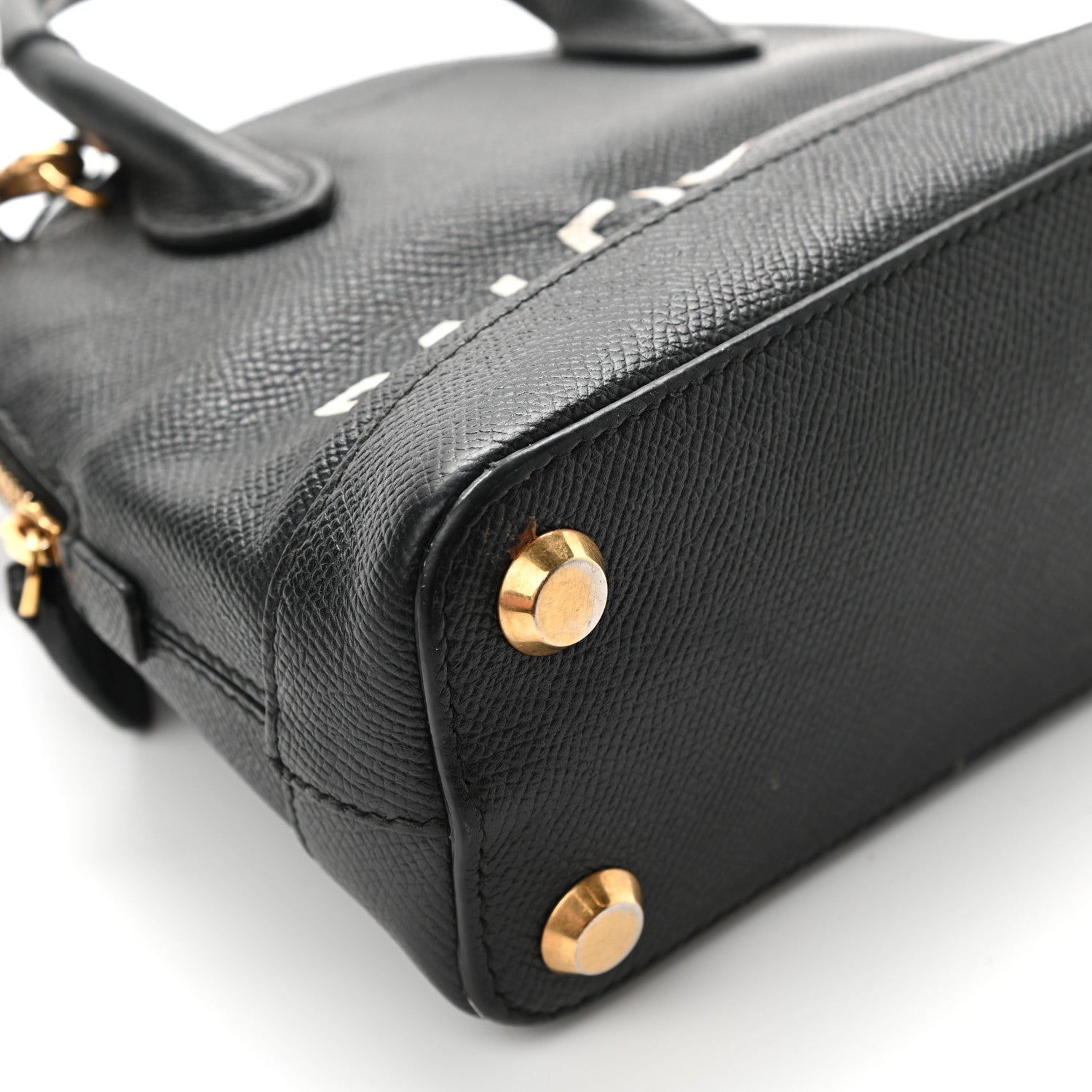 Balenciaga Signature Grained Calfskin XXS Ville Top Handle Bag Black White 14 of 14