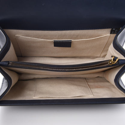 Gucci Moon Calfskin Bamboo Web Medium Dionysus Top Handle Bag Blue Emerald Hibiscus Red 6 of 14