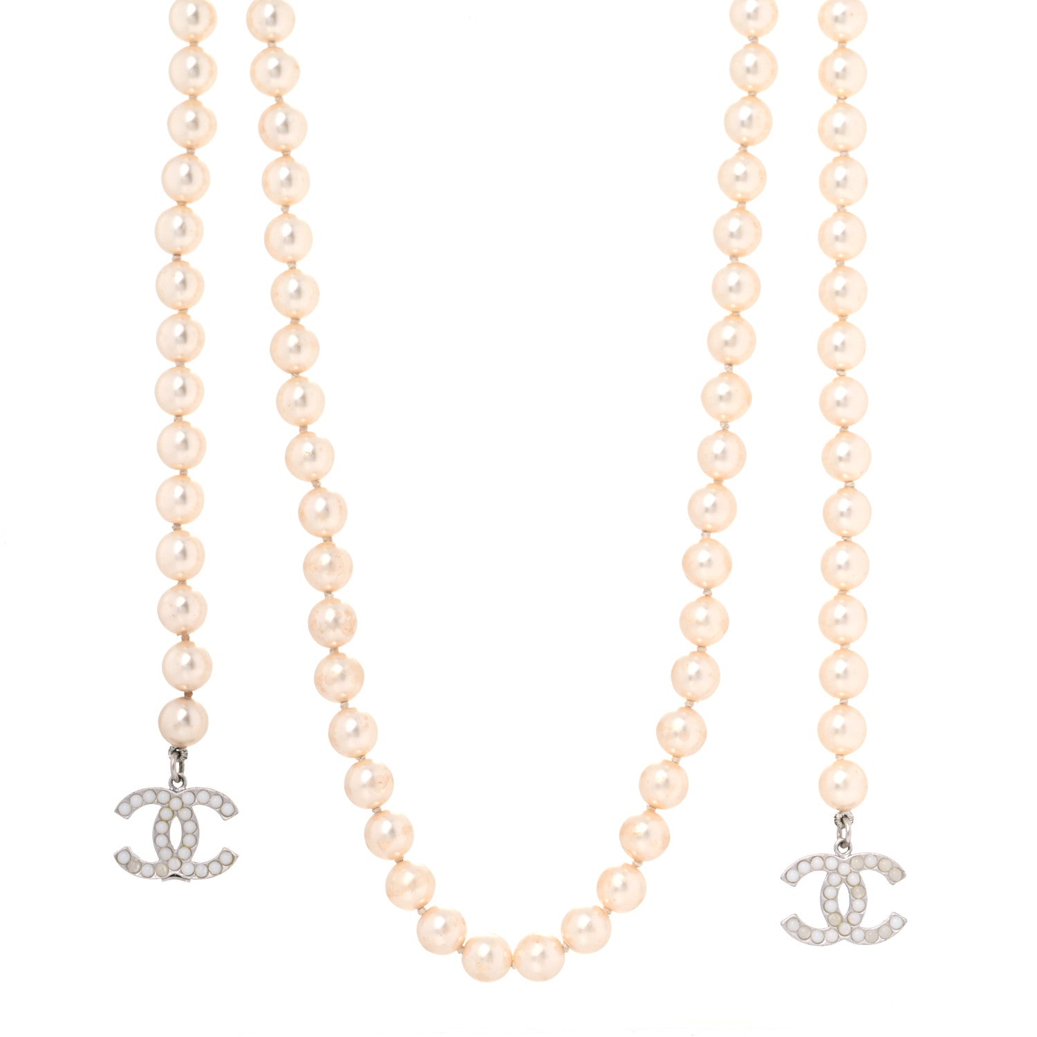 Chanel Pearl CC Necklace Light Gold 1 of 5