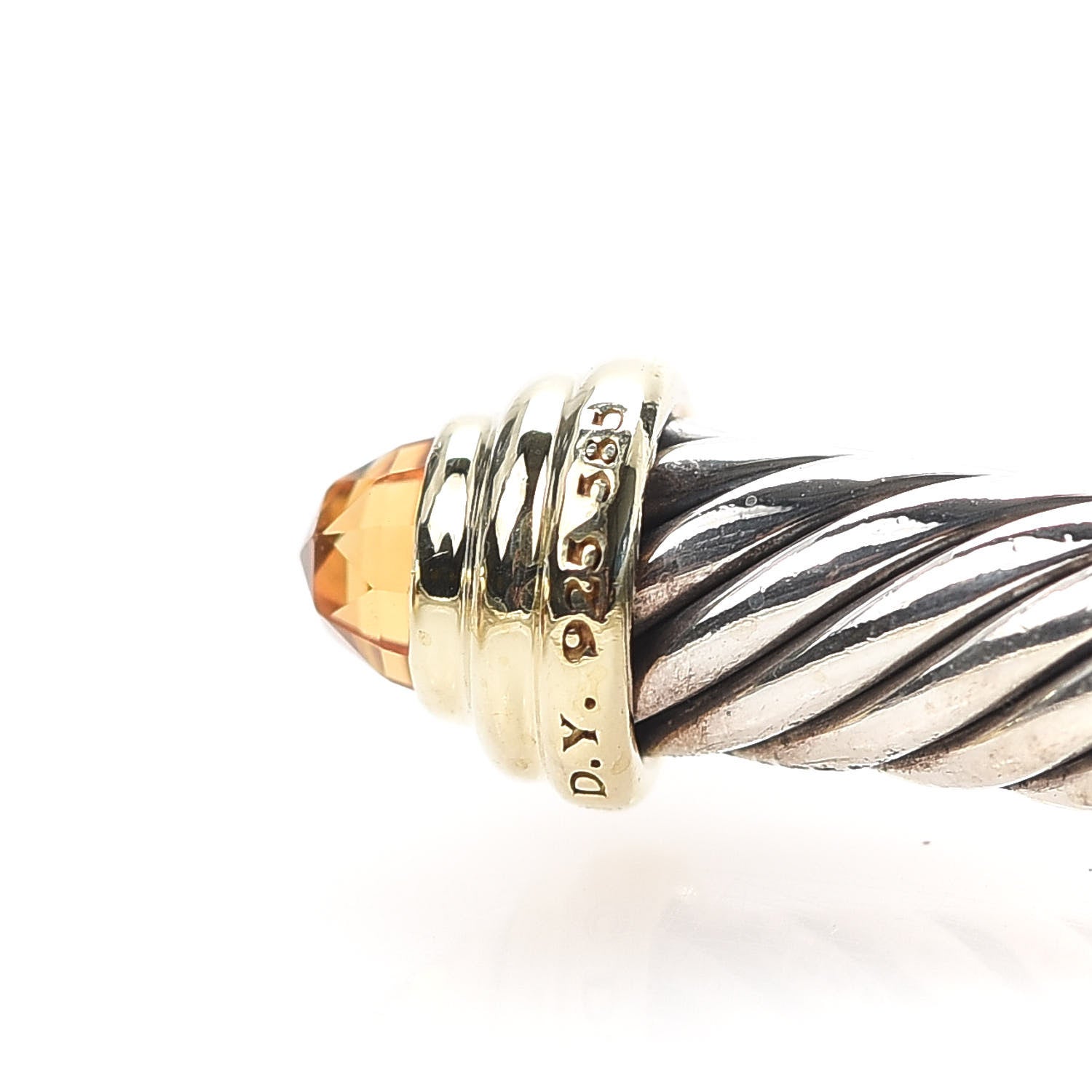 David Yurman Sterling Silver 14K Yellow Gold Citrine 4mm Cable Kids Birthstone Bracelet 4 of 5