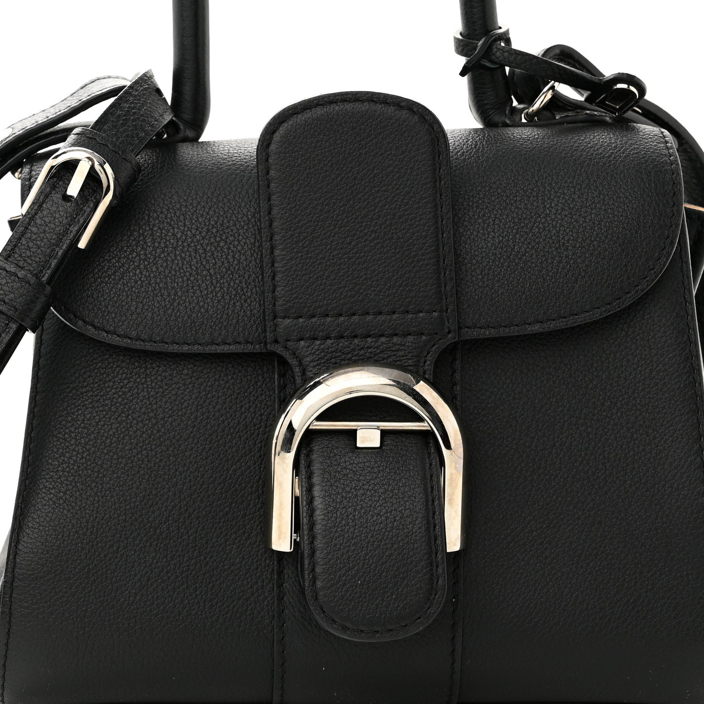 Grained Calfskin Mini Brillant Satchel Black