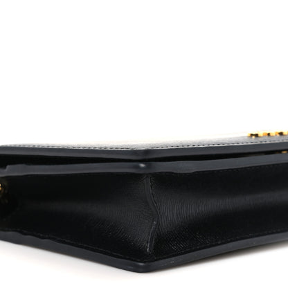 Gucci Textured Calfskin Script Logo Wallet On Chain Black 9 of 11