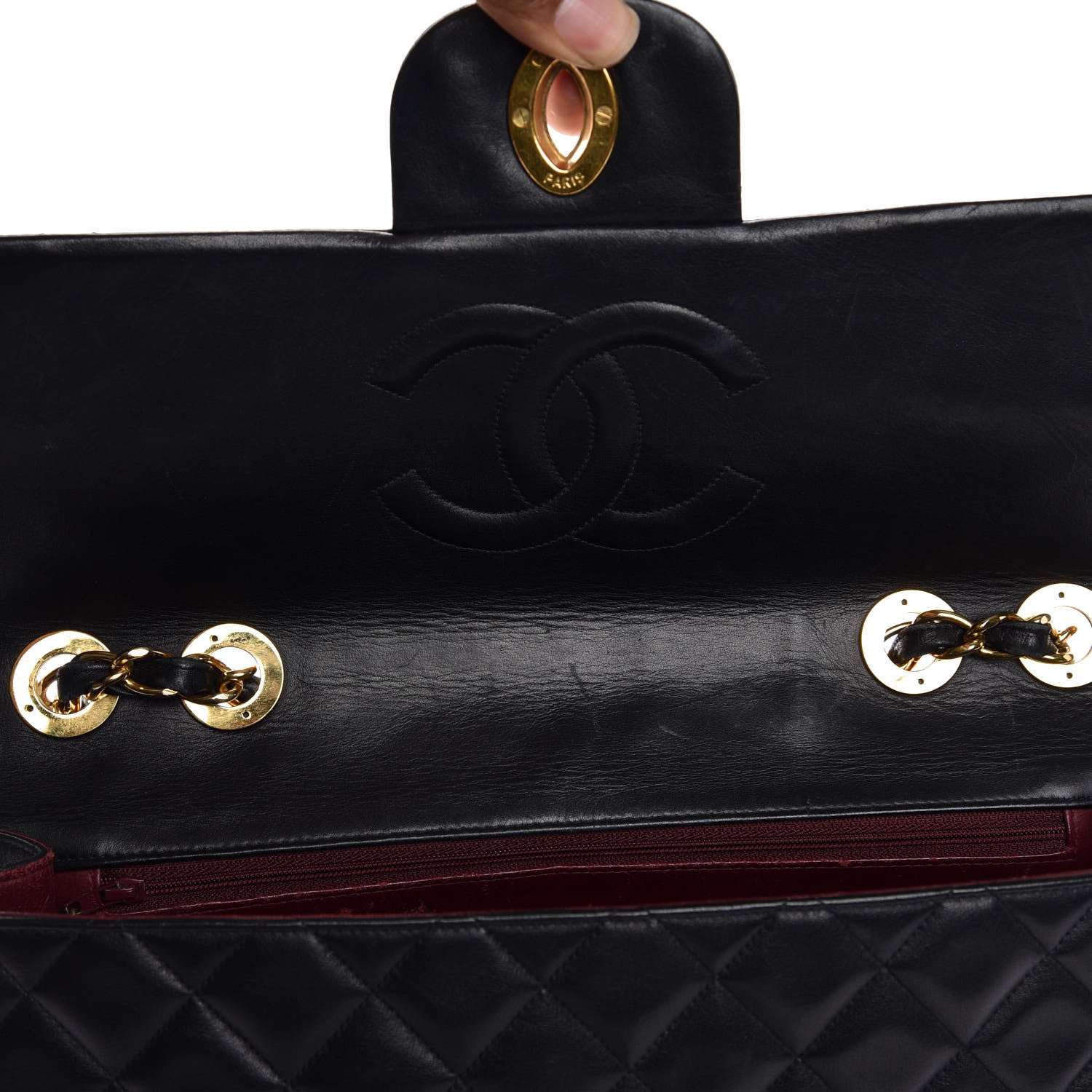 Chanel Lambskin Quilted XL Jumbo Single Flap Black 10 of 17