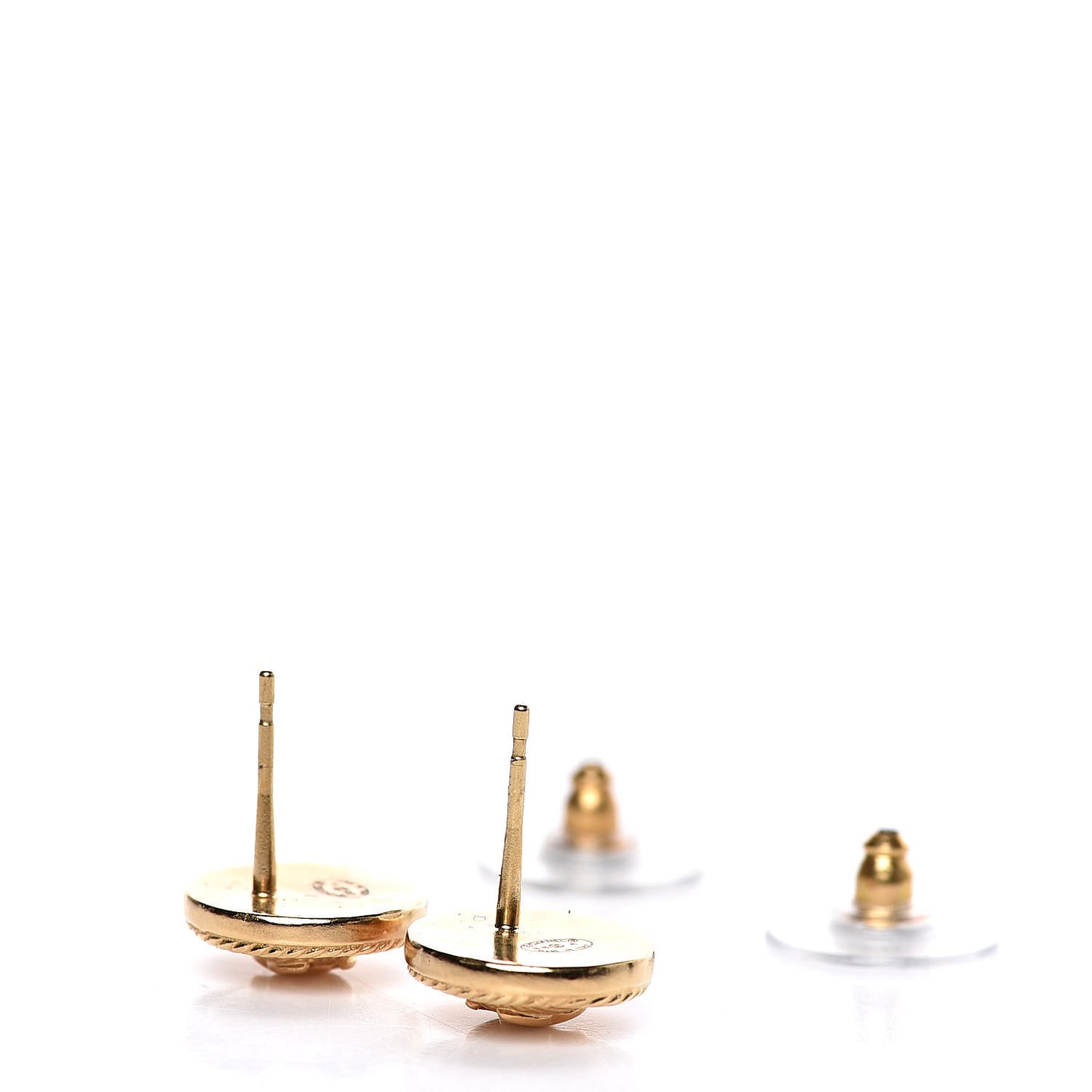CC Button Earrings Gold
