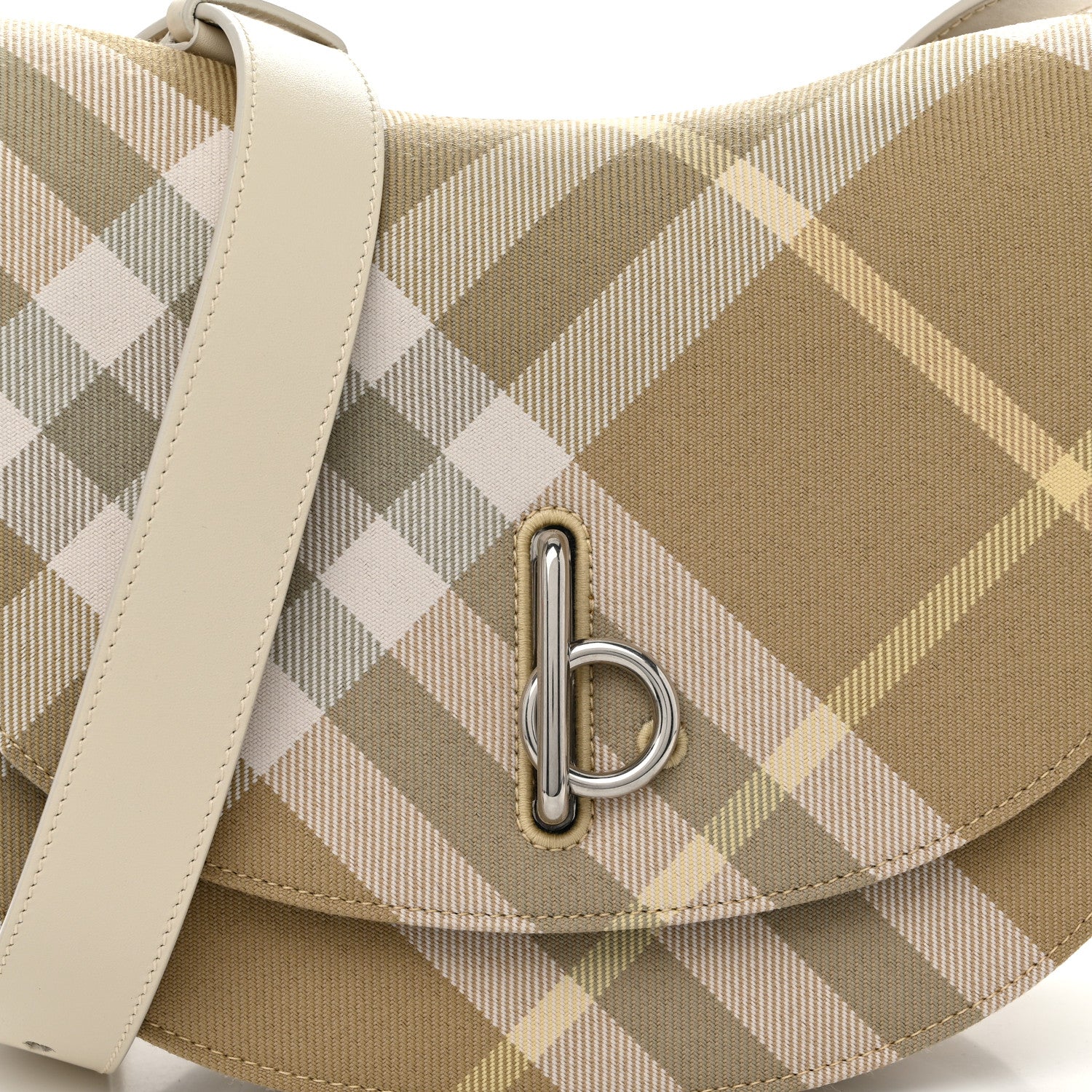 Burberry Jacquard Check Medium Rocking Horse Crossbody Flax 7 of 9