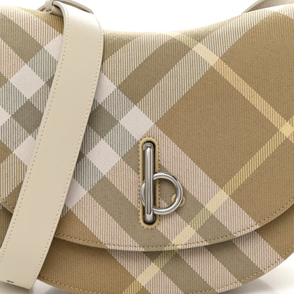 Burberry Jacquard Check Medium Rocking Horse Crossbody Flax 7 of 9