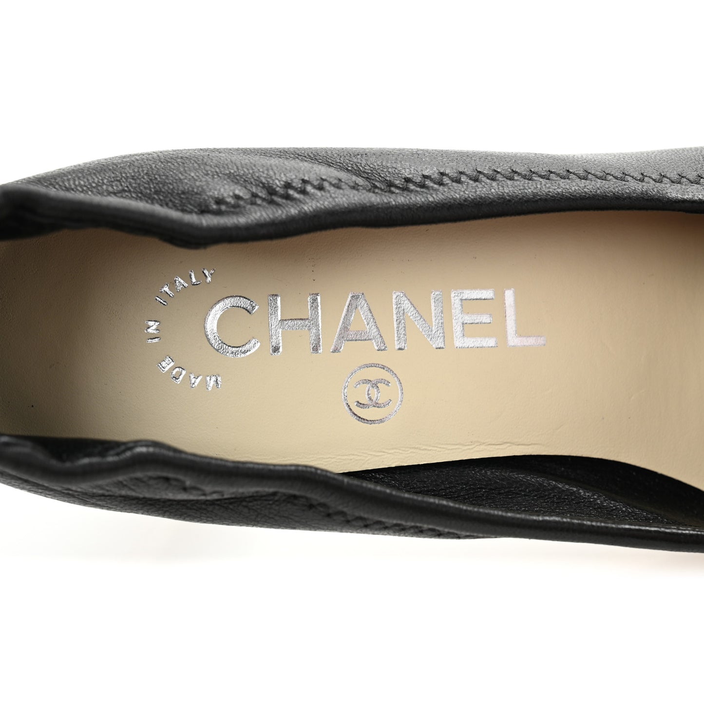 Lambskin Elastic Patent Cap Toe Pumps  36.5 Black