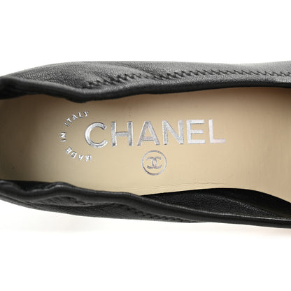 Chanel Lambskin Elastic Patent Cap Toe Pumps  36.5 Black 8 of 11