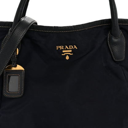 Prada Tessuto Nylon Vitello Daino Tote Bleu 8 of 15