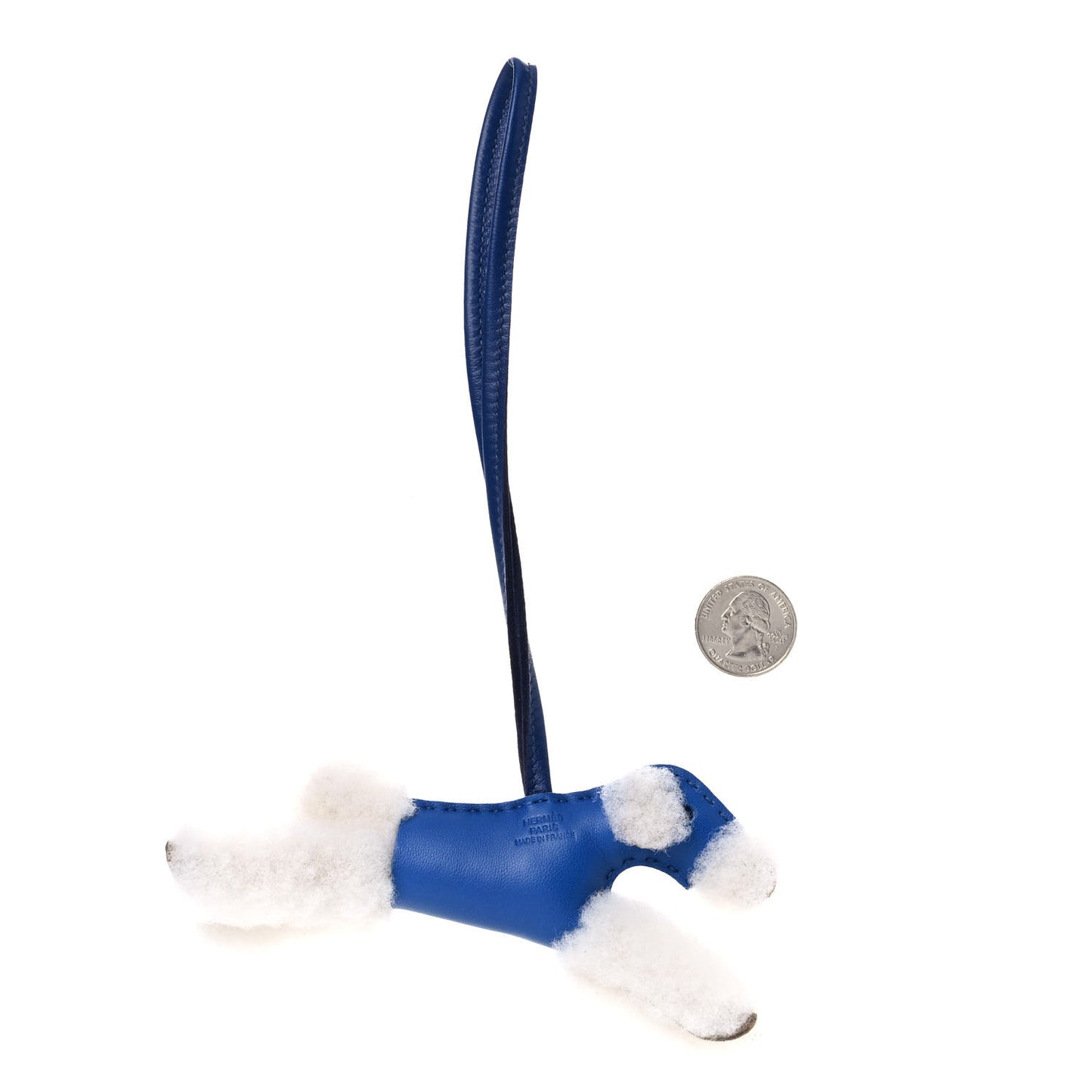 Milo Lambskin Shearling Budy Charm Bleu Saphir
