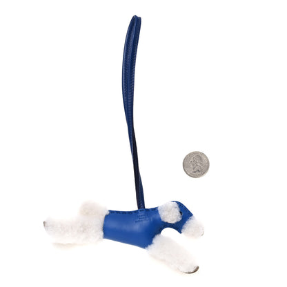 Hermes Milo Lambskin Shearling Budy Charm Bleu Saphir 2 of 4