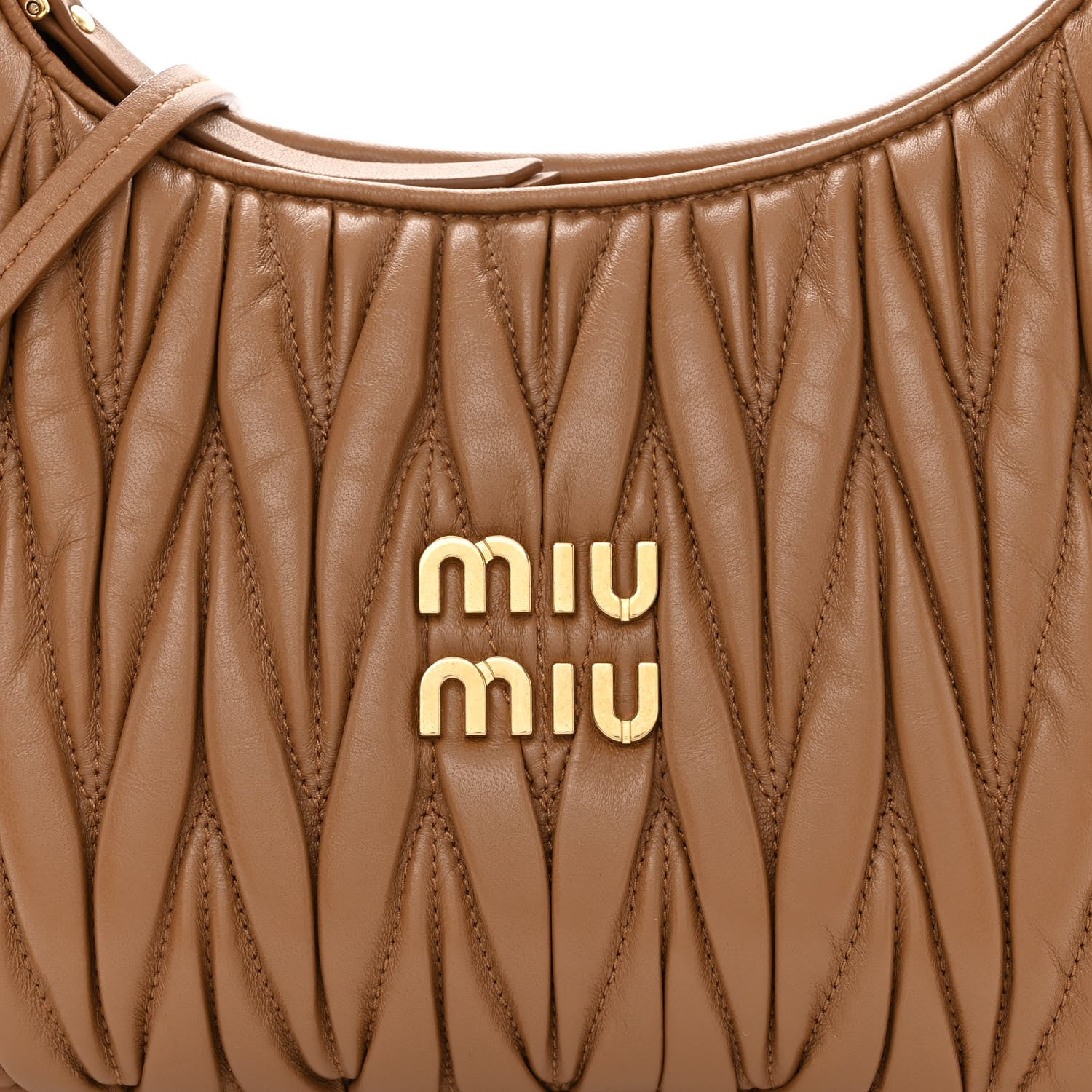 Miu Miu Nappa Matelasse Regular Wander Hobo Caramel 9 of 11