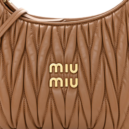 Miu Miu Nappa Matelasse Regular Wander Hobo Caramel 9 of 11