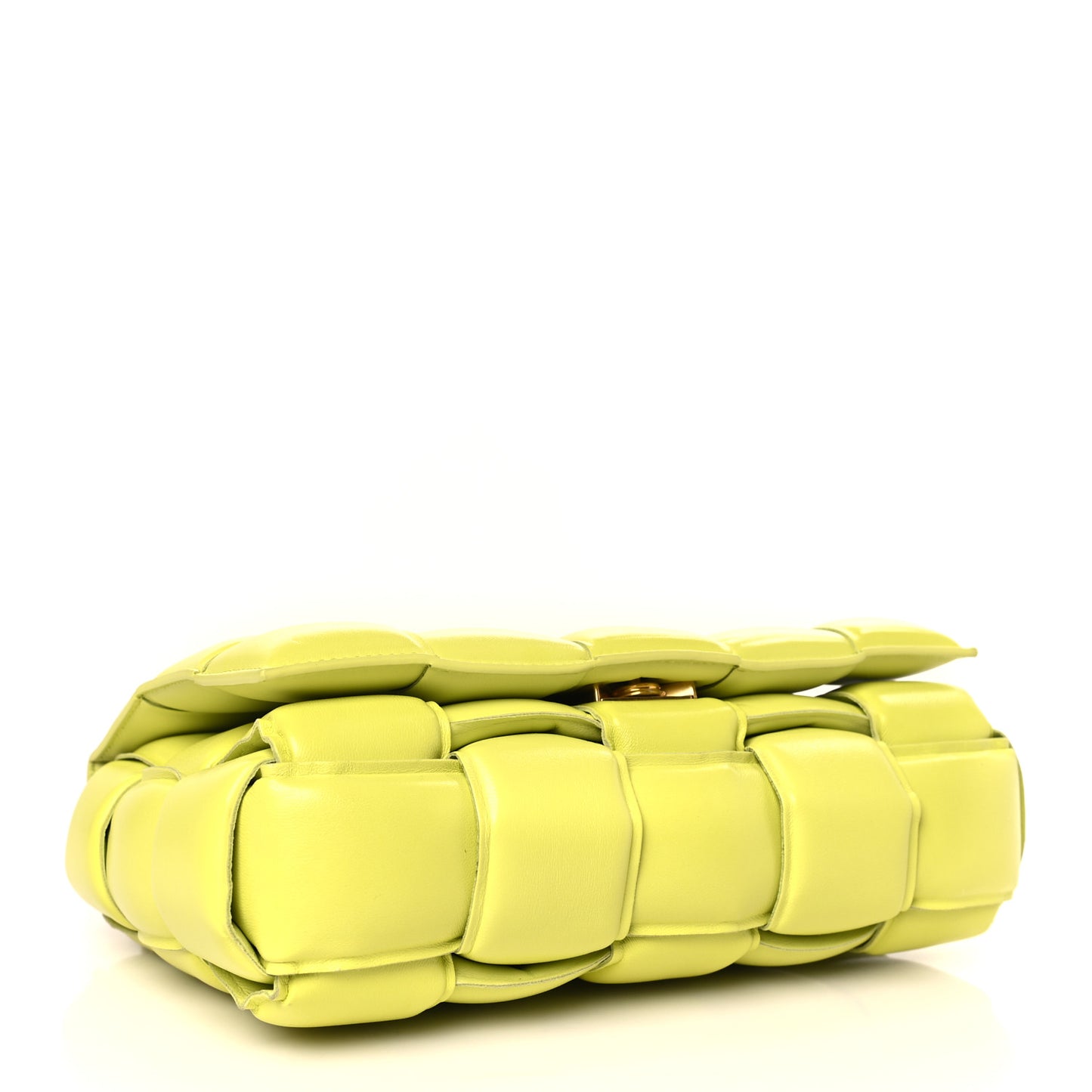 Lambskin Maxi Intreccio Padded Chain Cassette Crossbody Bag Kiwi