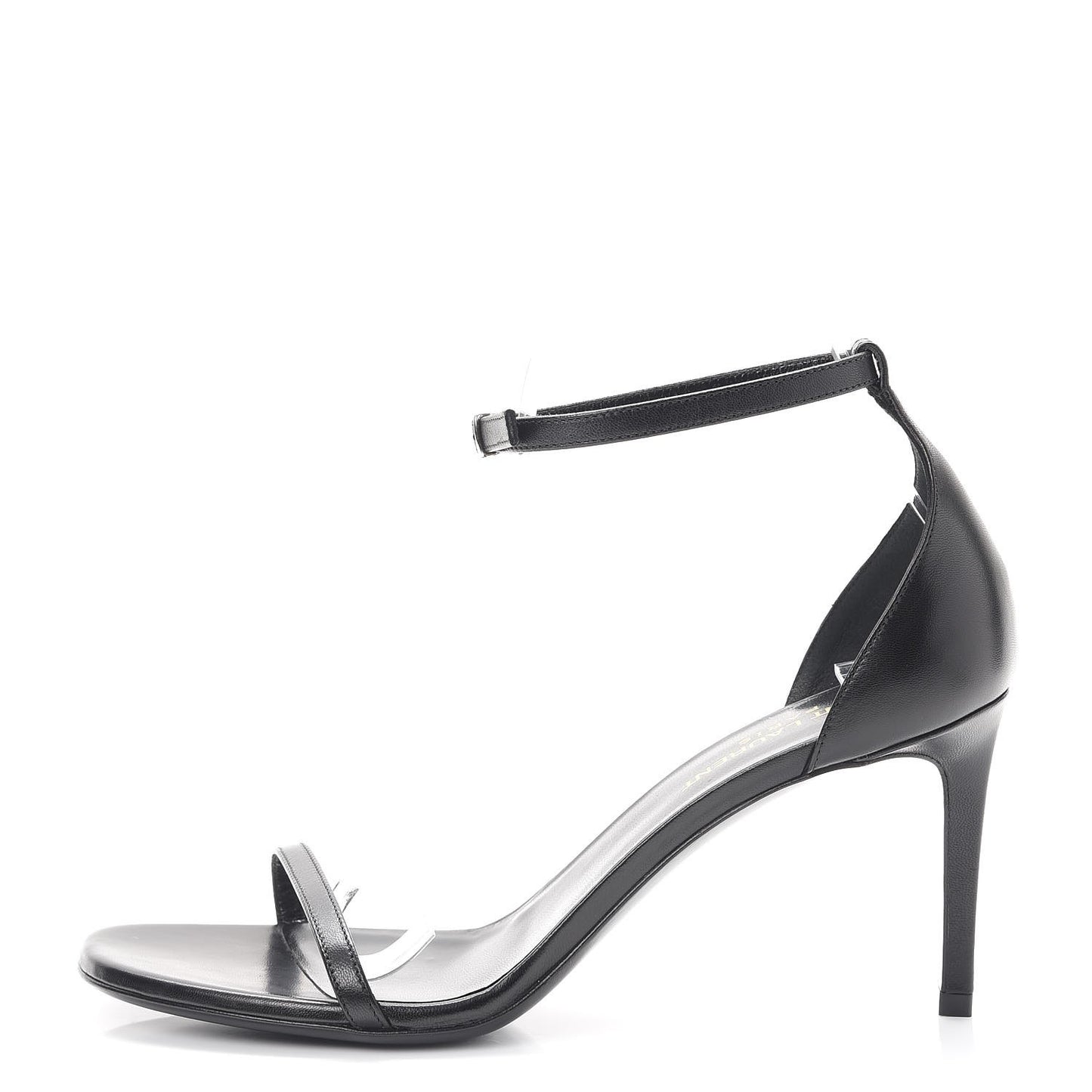 Calfskin Jane 80 Ankle Strap Sandals 37.5 Black