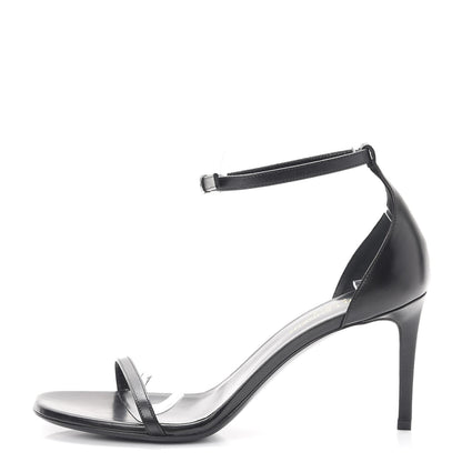 Saint Laurent Calfskin Jane 80 Ankle Strap Sandals 37.5 Black 1 of 9