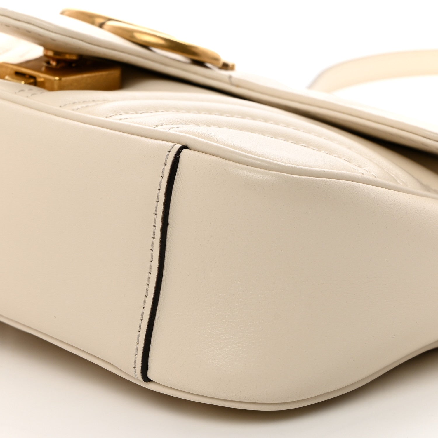 Gucci Calfskin Matelasse Mini GG Marmont Shoulder Bag White 10 of 10