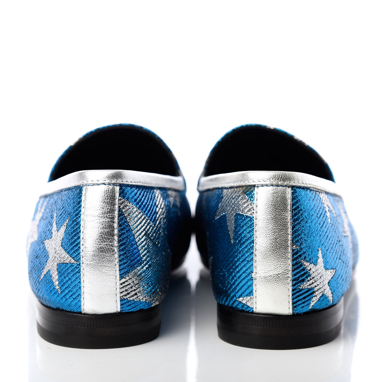 Lurex Calfskin Starry Sky Womens Jordaan Loafers 39.5 Bluette Silver