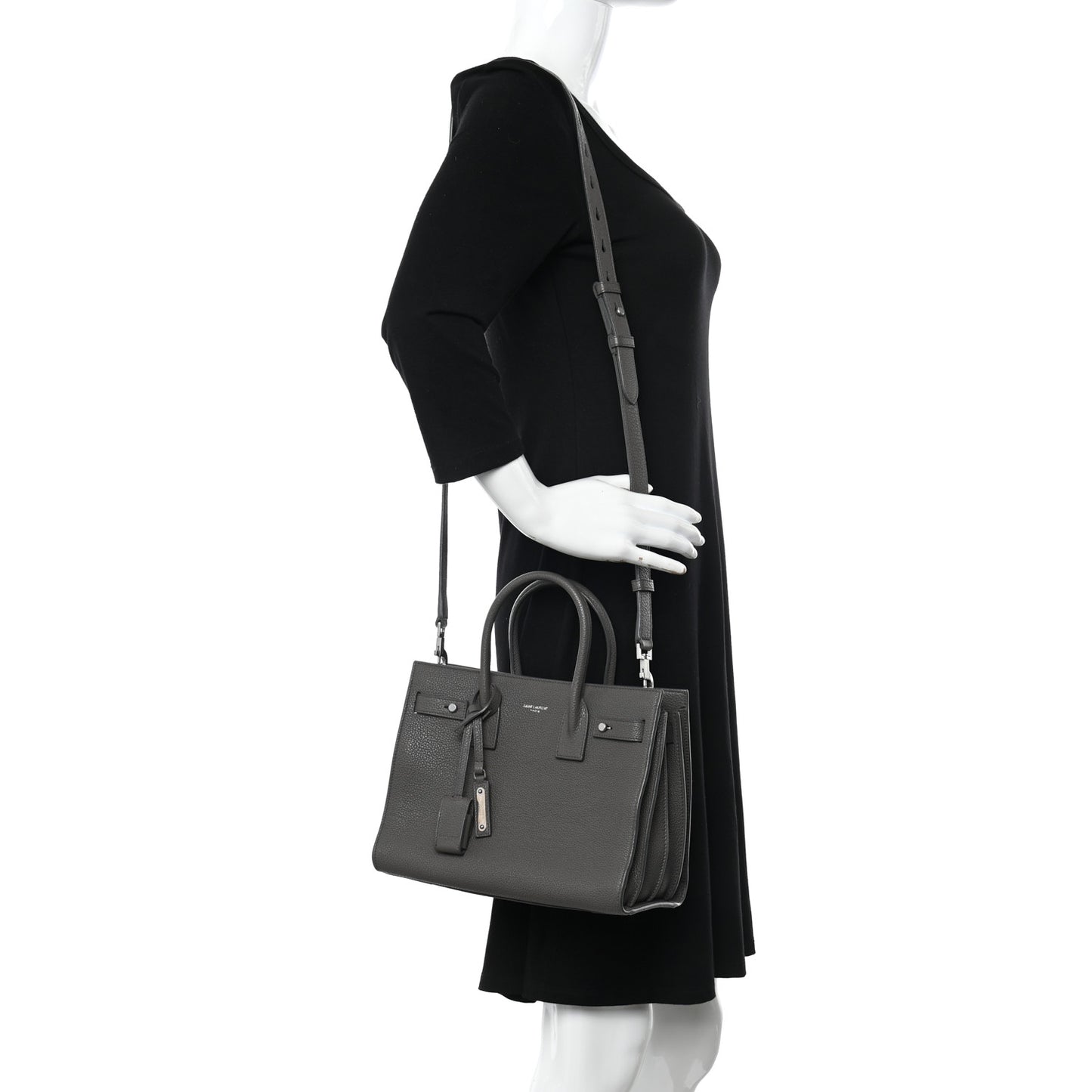 Grained Calfskin Baby Sac De Jour Souple Fog