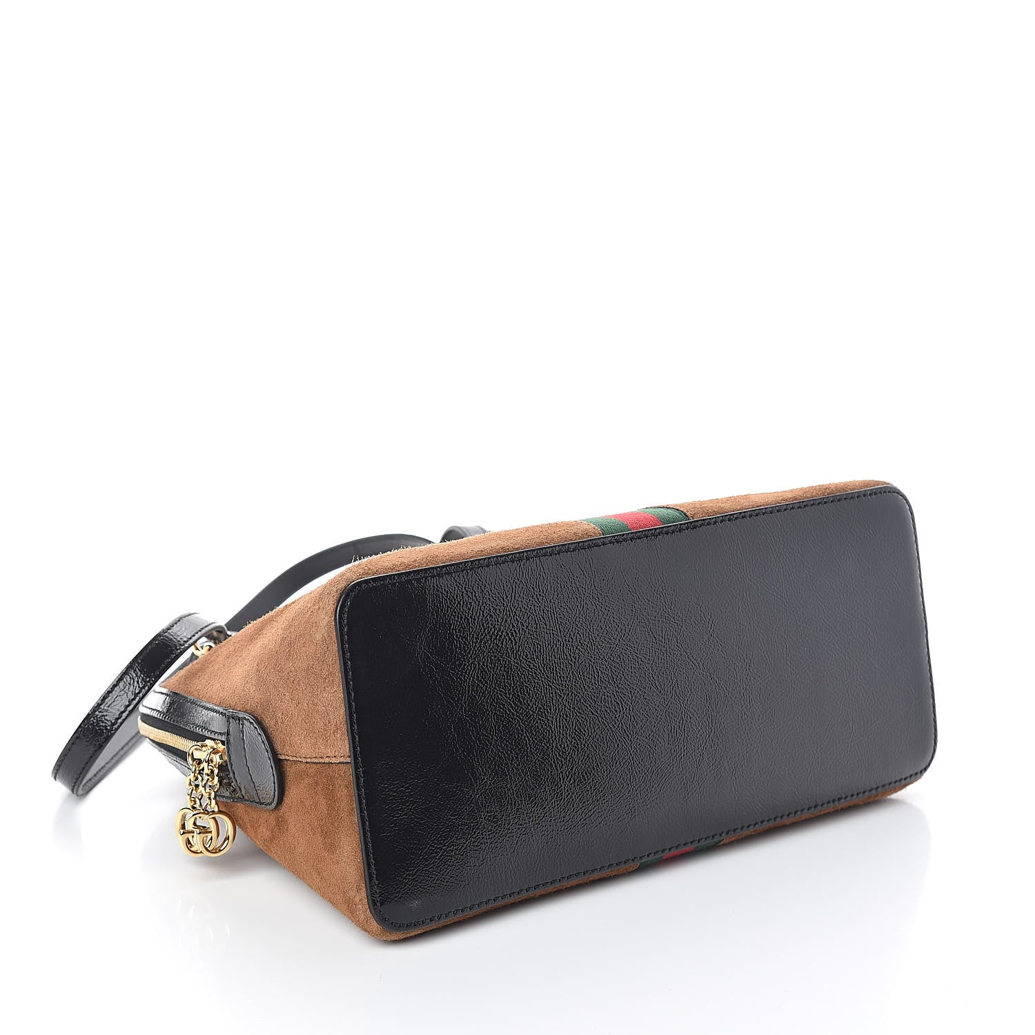 Gucci Suede Patent Web Medium Ophidia Top Handle Dome Bag Nocciola Black 4 of 9