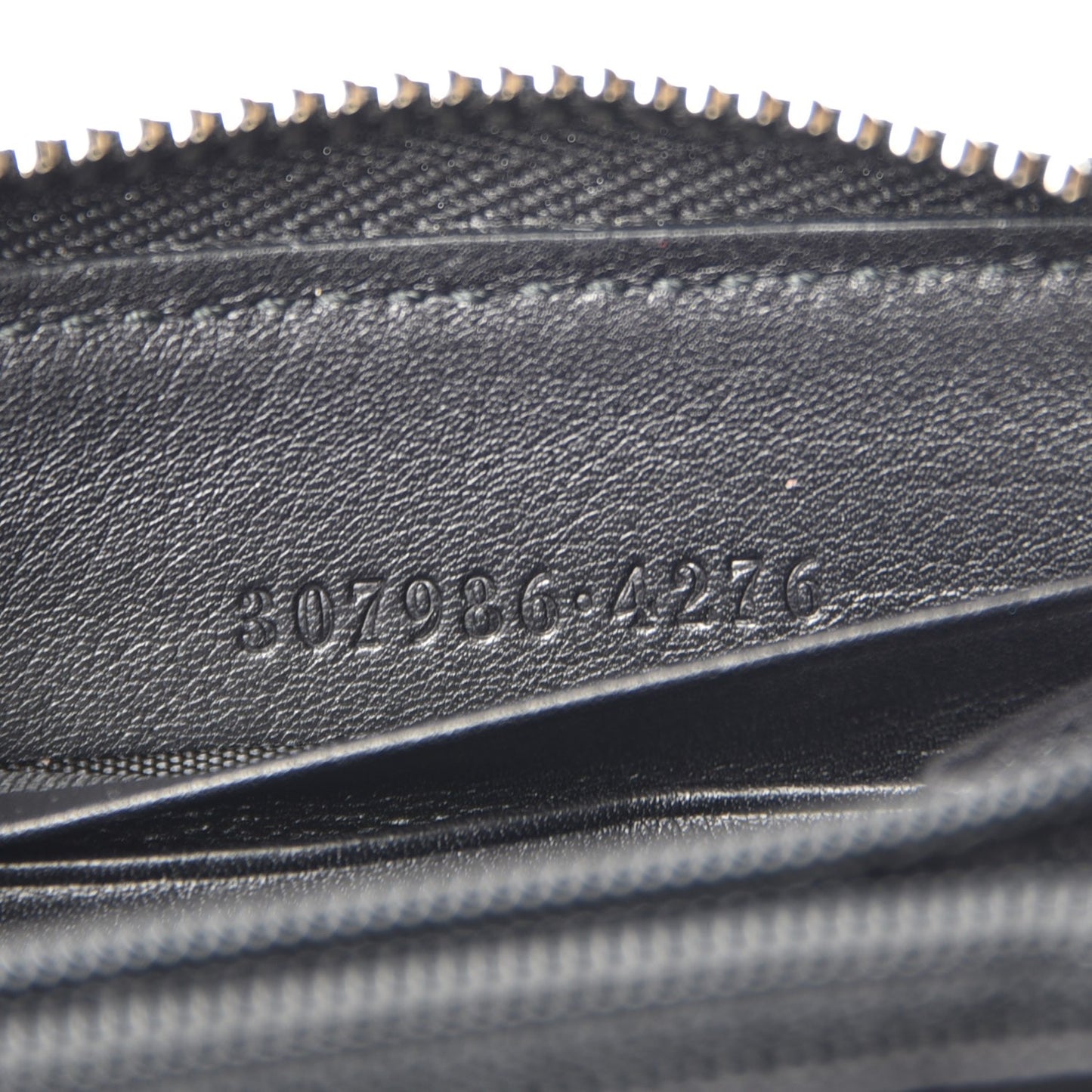 Guccissima Large Twins Zip Around Wallet Black
