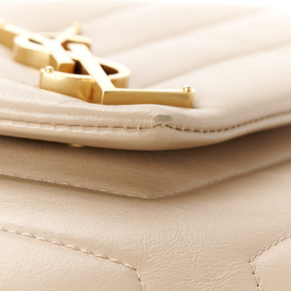 Saint Laurent Calfskin Matelasse Medium Loulou Monogram Chain Satchel Dark Latte 12 of 12
