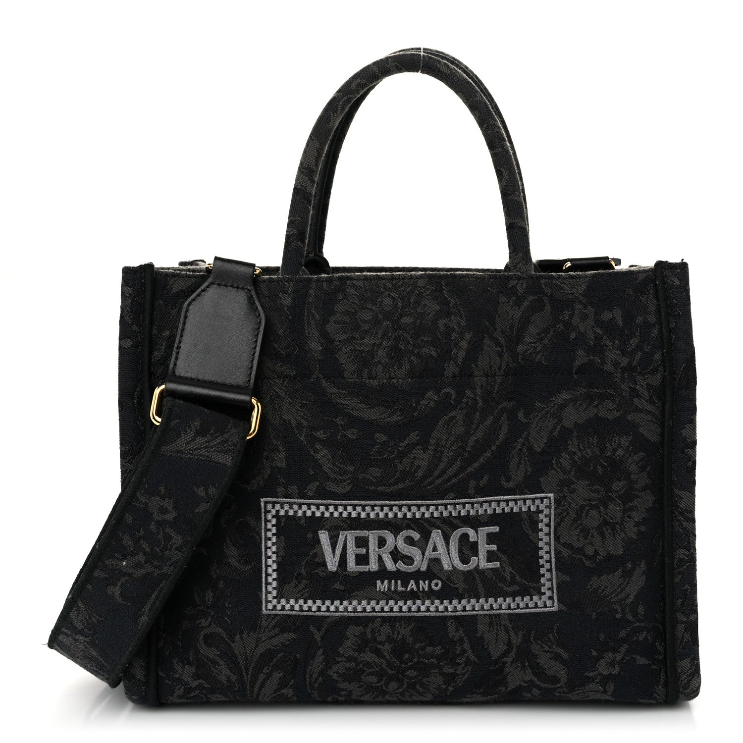 Versace Jacquard Barocco Small Athena Tote Black 1 of 12