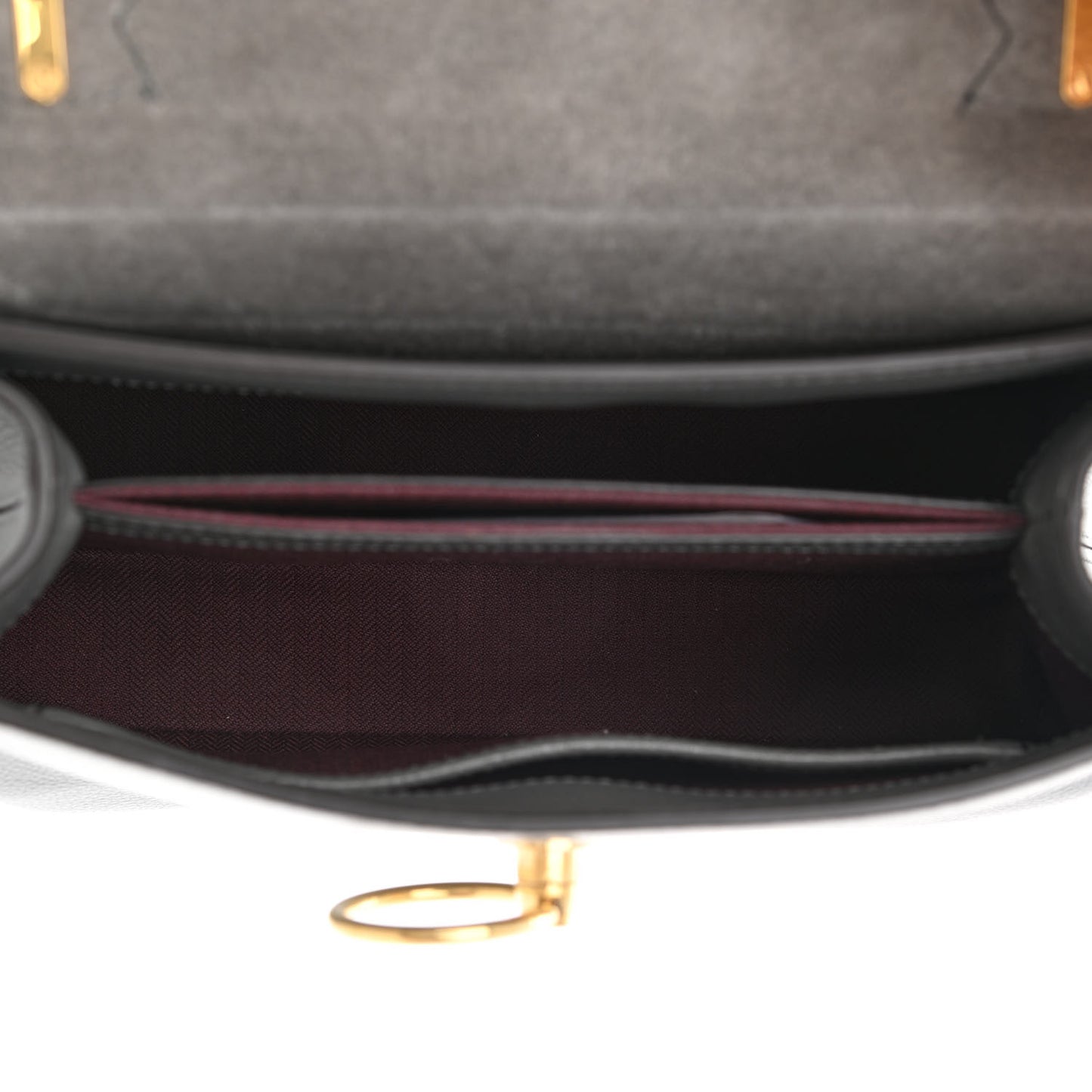 Small Classic Grain Calfskin Mini Seaton Grey