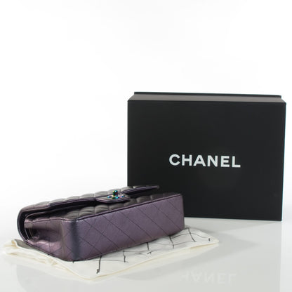 Chanel Iridescent Goatskin Quilted Medium Flap Purple 4 of 9