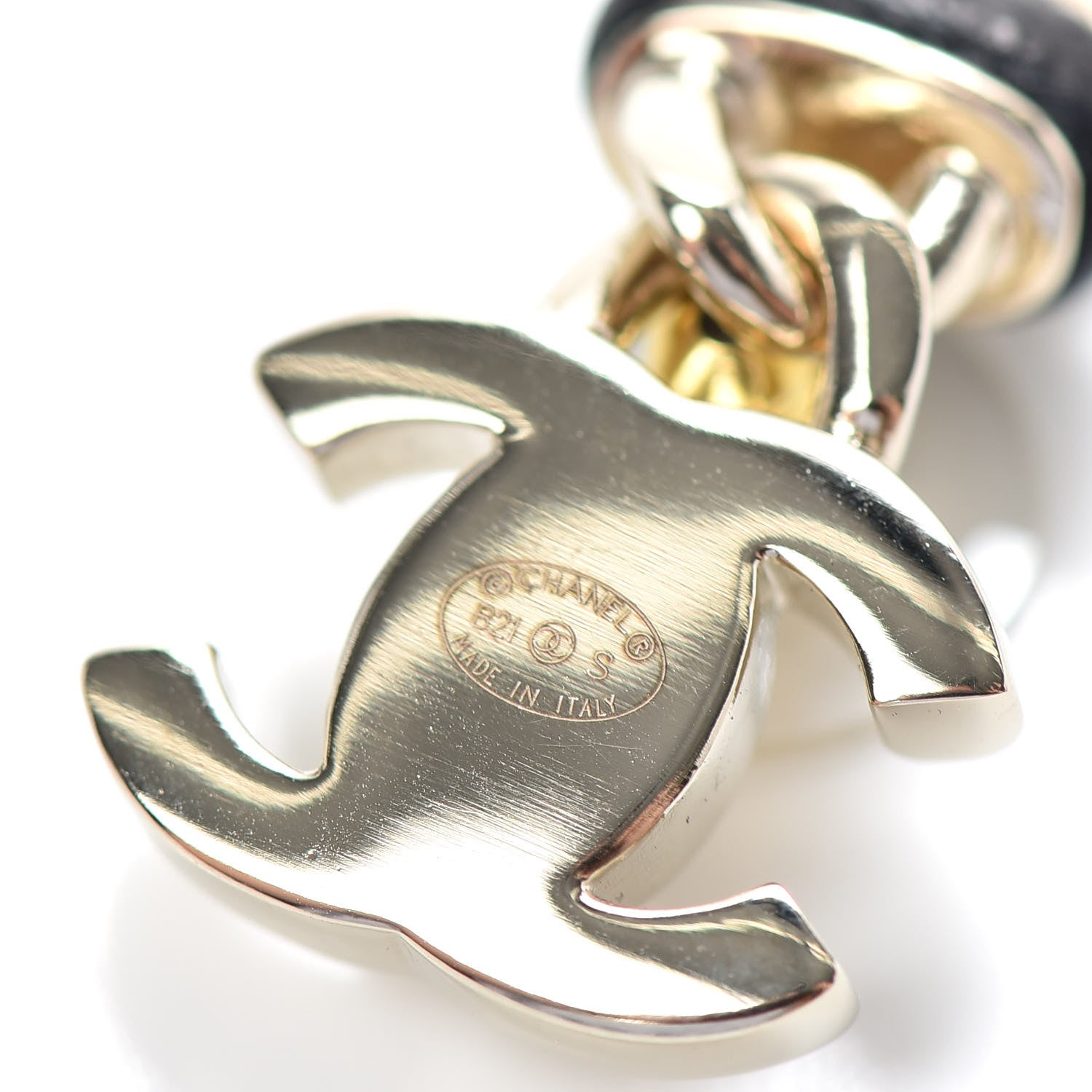 Chanel Lambskin CC Turnlock Drop Earrings Gold Black 4 of 4
