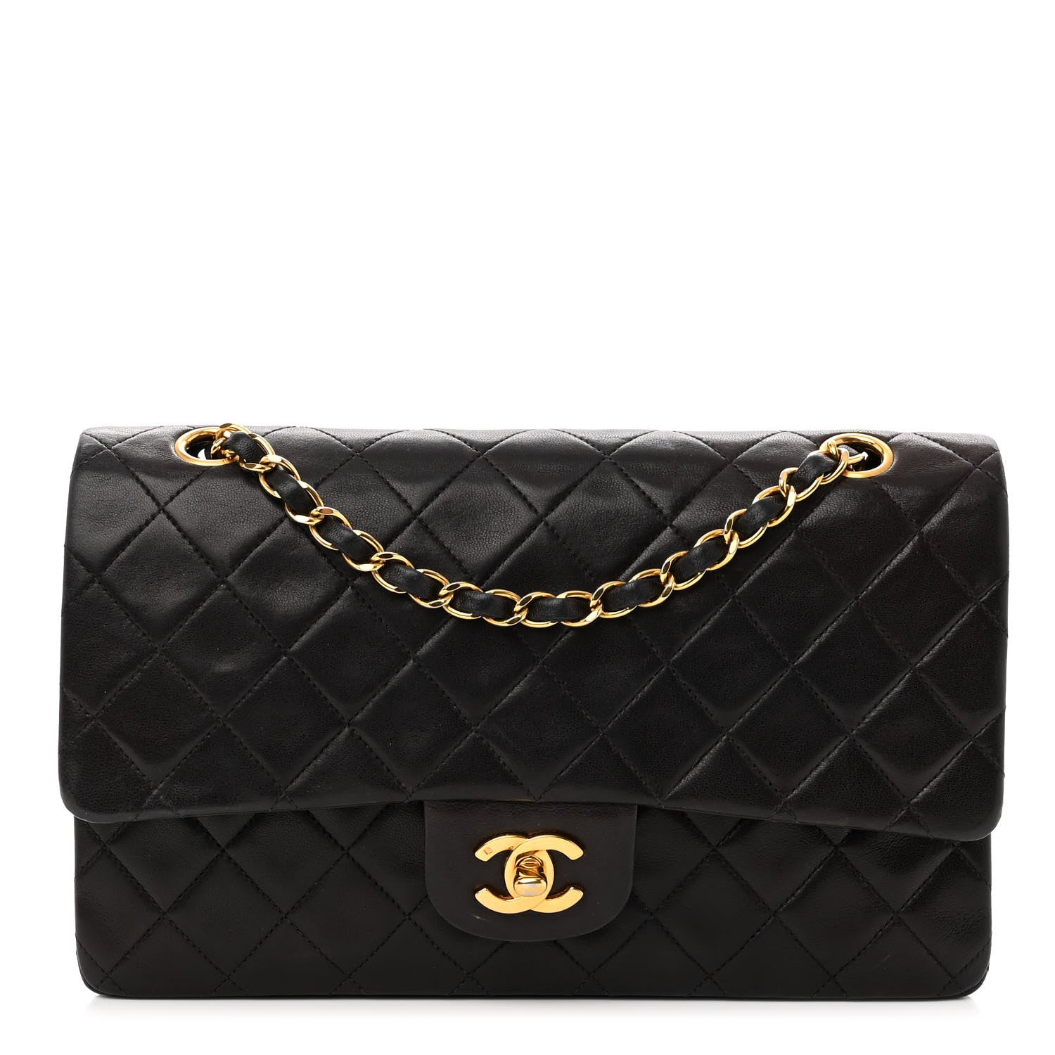 Chanel Lambskin Quilted Medium Double Flap Black 1 of 13