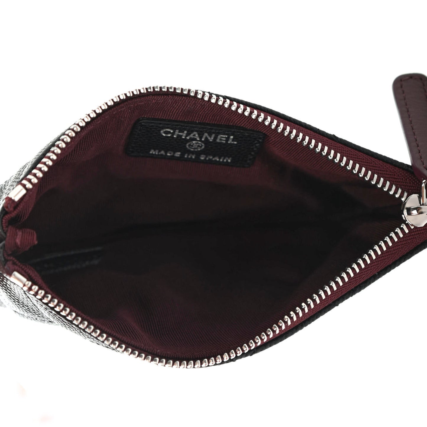 Caviar Quilted Small Cosmetic Case Black