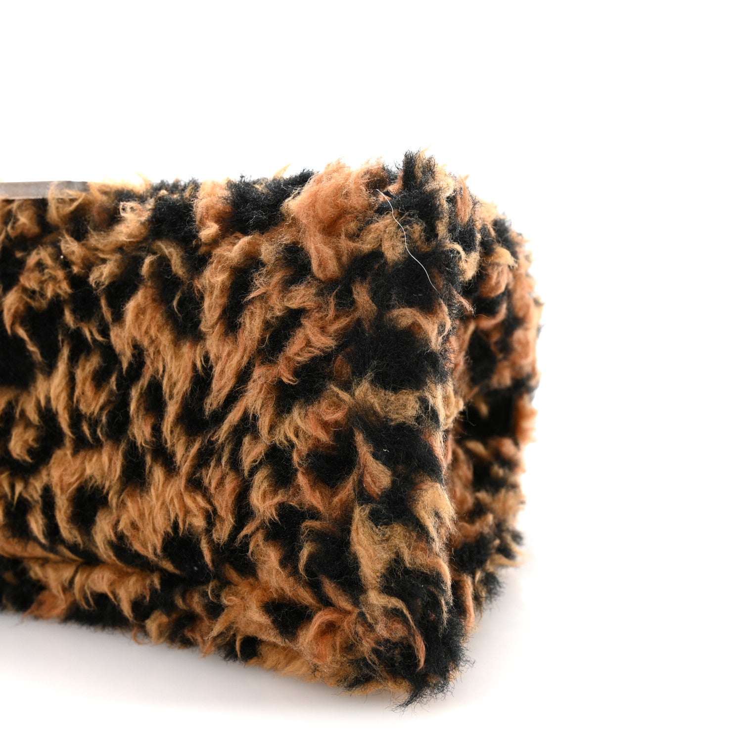 Balenciaga Fleece Leopard Print Small Hourglass Top Handle Bag