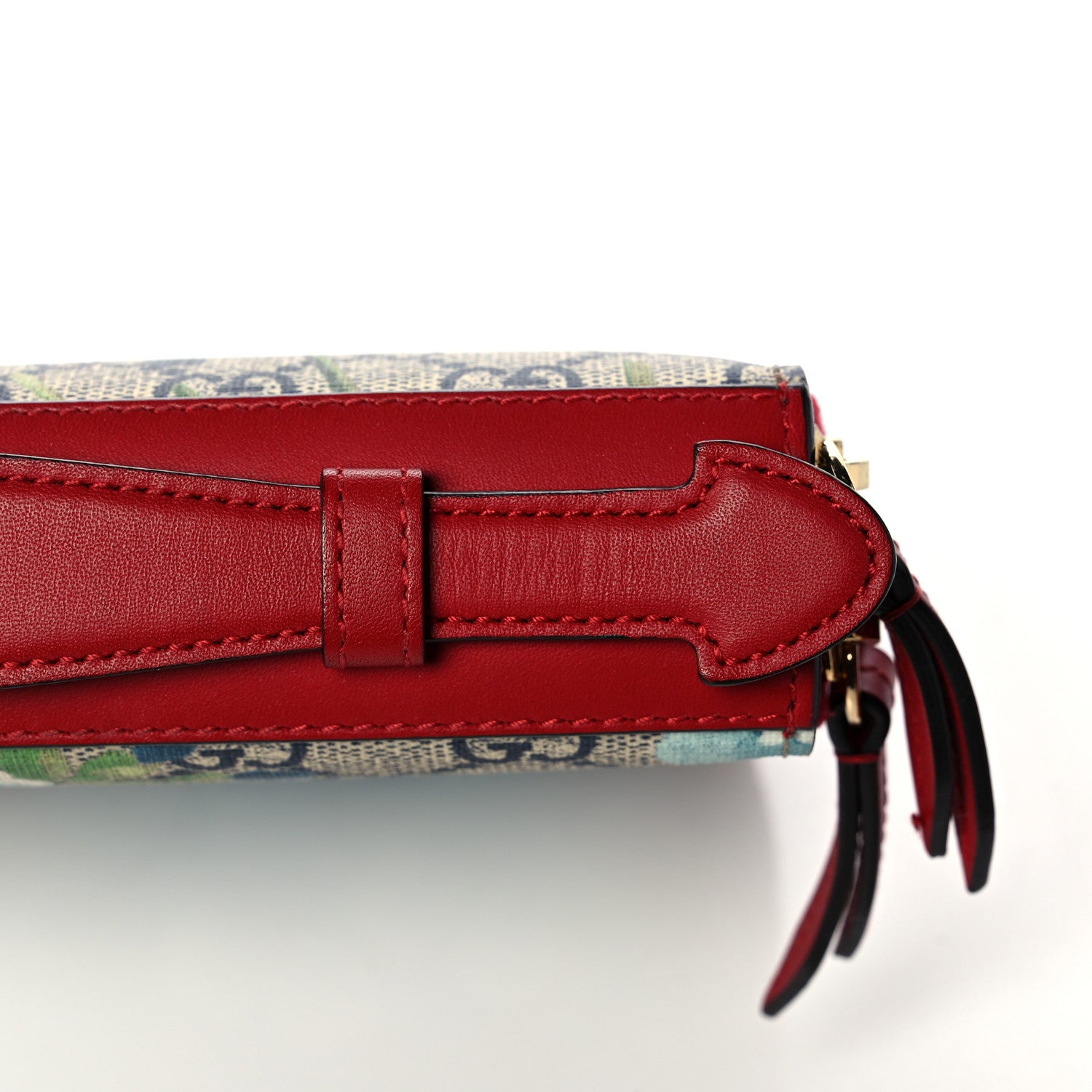 Gucci GG Supreme Monogram Blooms Travel Document Case Beige Blue Navy Hibiscus Red 12 of 13