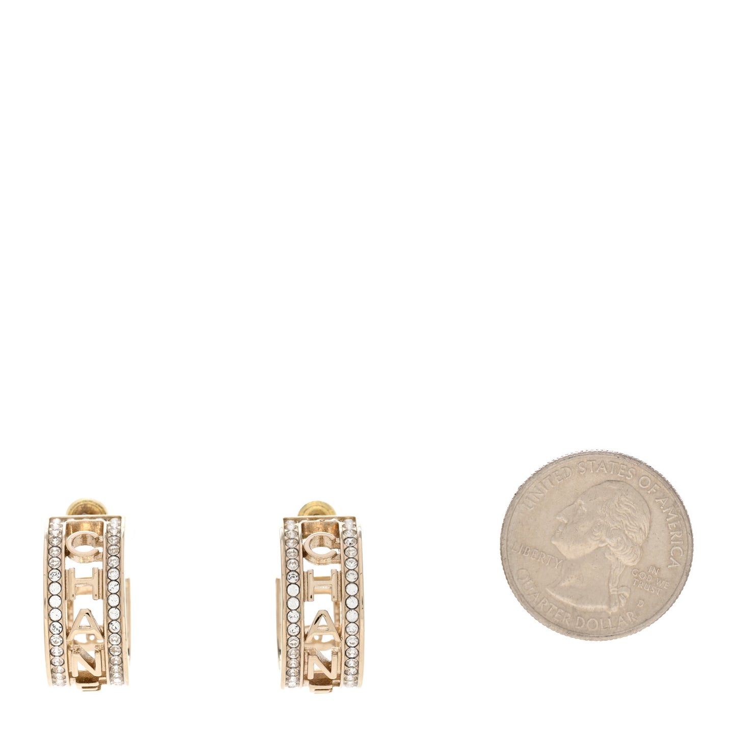 Metal Crystal Bow-tiful CC Hoop Earrings Gold
