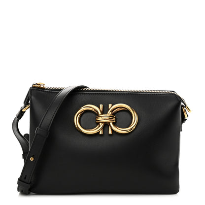 Salvatore Ferragamo Calfskin Trapezio Shoulder Bag Black 1 of 9