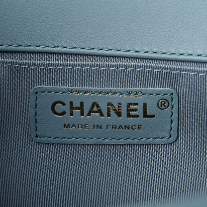 Chanel Calfskin Quilted Medium Boy Flap Light Blue 10 of 12