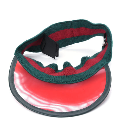 Gucci Vinyl Web Visor M Green Red 4 of 7