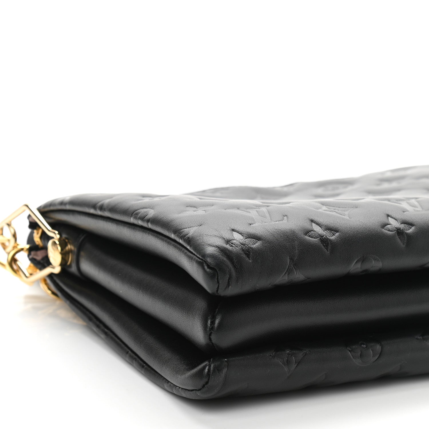 Louis Vuitton Lambskin Embossed Monogram Coussin PM Black 8 of 9
