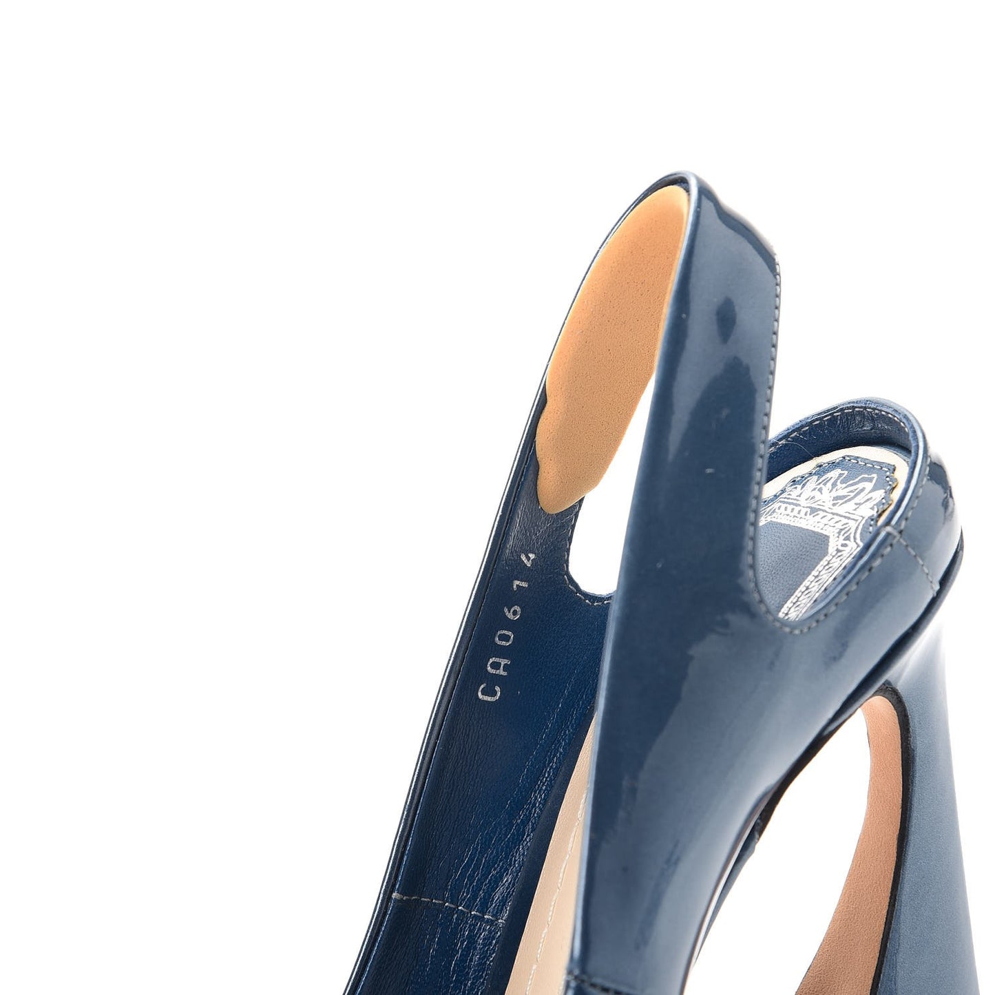 Patent Slingback Pumps 34 Blue