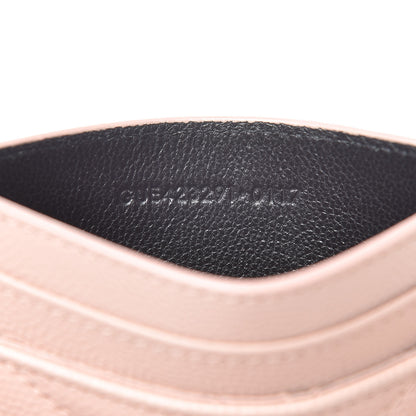 Saint Laurent Grain De Poudre Matelasse Chevron Monogram Credit Card Case Pale Pink 7 of 7