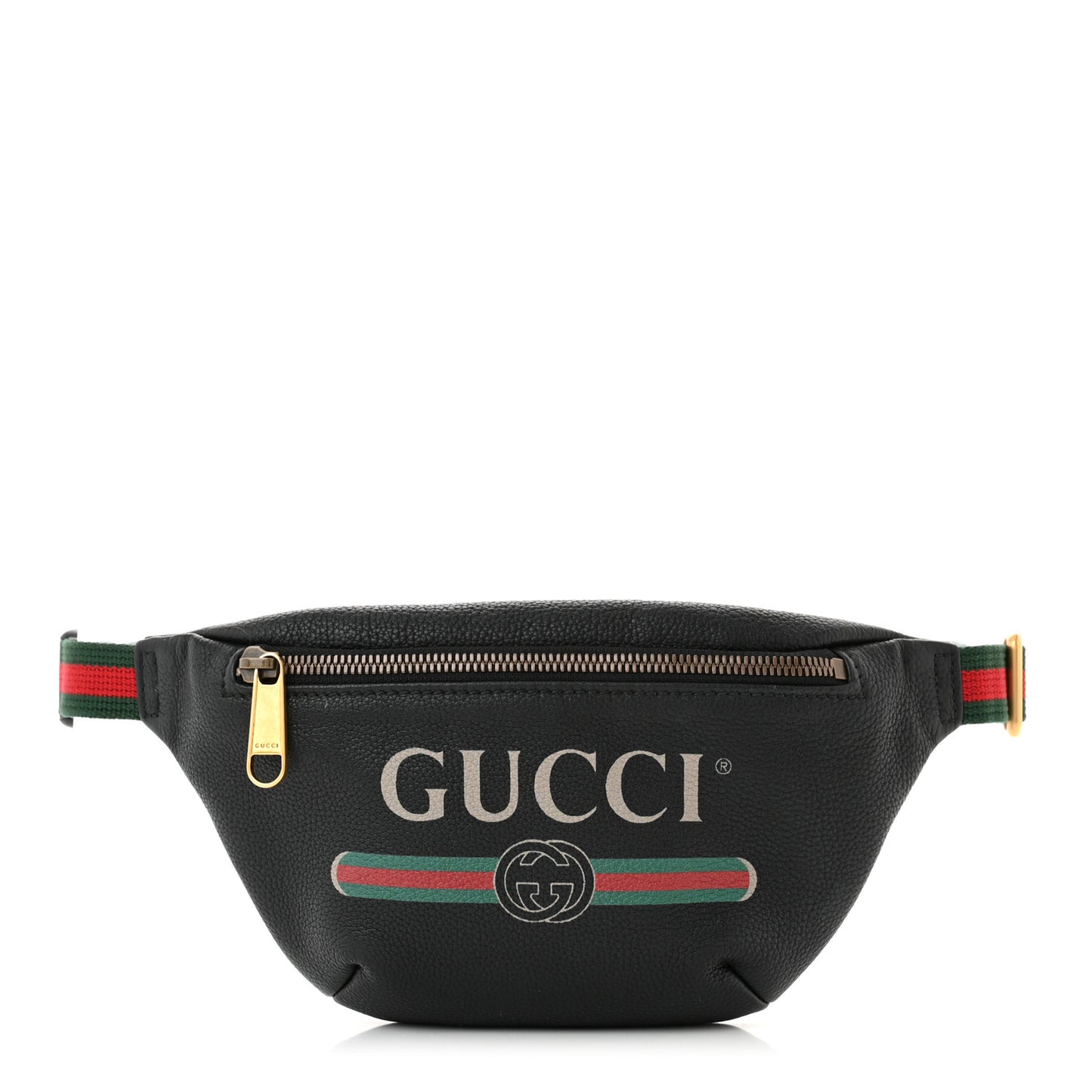 Grained Calfskin Small Logo Belt Bag Black