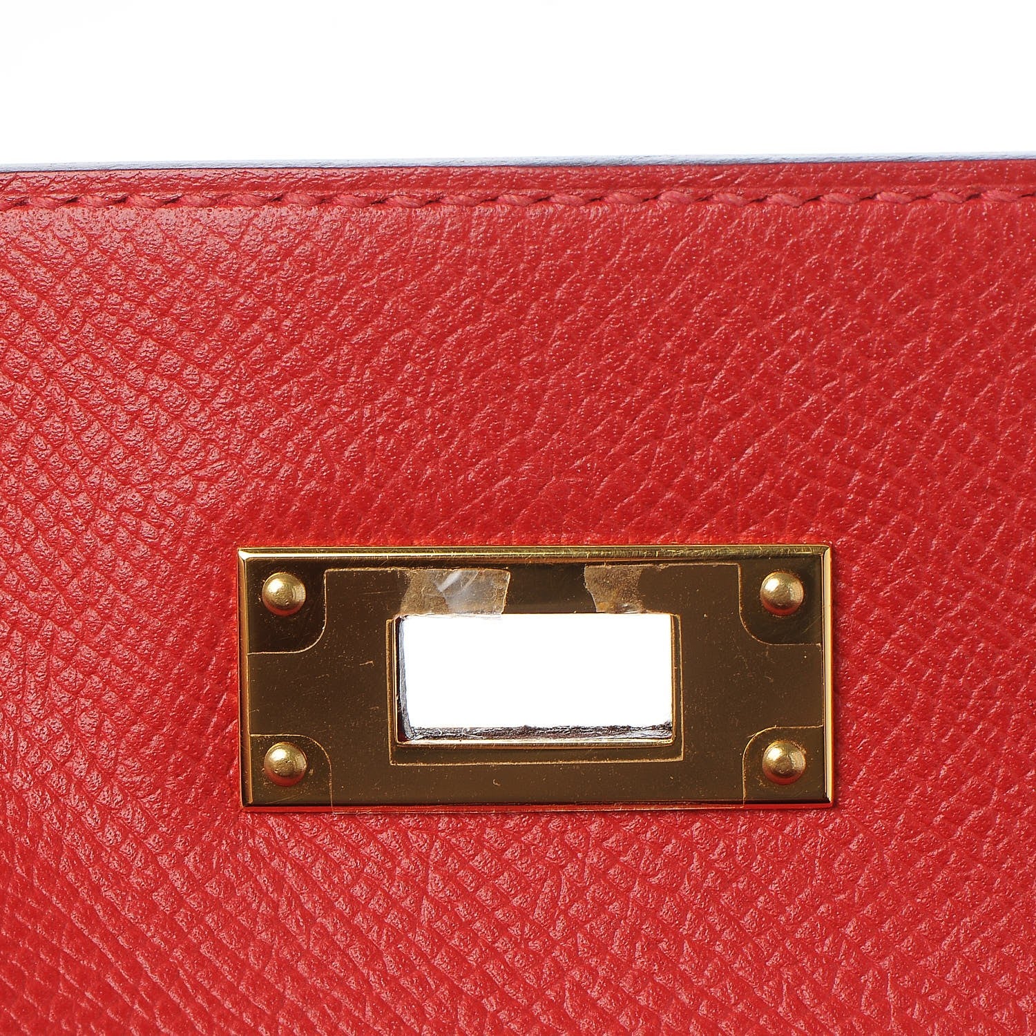 Hermes Epsom Horseshoe Kelly Sellier 28 Rouge Casaque Etain 20 of 36