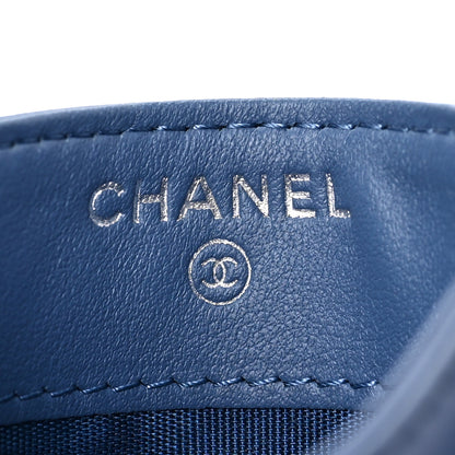 Chanel Denim Quilted Camellia Card Holder Blue 5 of 8